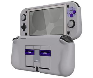 playvital ZealProtect Protective Case for Nintendo Switch Lite, Hard Shell Ergonomic Grip Cover for Switch Lite w/Screen Protector & Thumb Grip Caps & Button Caps - Classics SNES Style