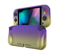 playvital ZealProtect Protective Case for Nintendo Switch Lite, Hard Shell Grip Cover for Nintendo Switch Lite w/Screen Protector & Thumb Grip Caps & Button Caps - Gradient Purple Yellow