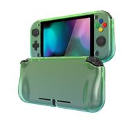 playvital ZealProtect Protective Case for Nintendo Switch Lite, Hard Shell Grip Cover for Nintendo Switch Lite w/Screen Protector & Thumb Grip Caps & Button Caps - Gradient Translucent Green Blue