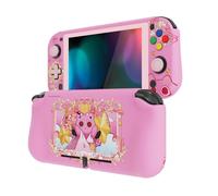 playvital ZealProtect Protective Case for Nintendo Switch Lite, Hard Shell Grip Cover for Nintendo Switch Lite w/Screen Protector & Thumb Grip Caps & Button Caps - PP & Pink