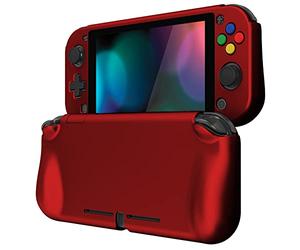 playvital ZealProtect Protective Case for Nintendo Switch Lite, Hard Shell Grip Cover for Nintendo Switch Lite w/Screen Protector & Thumb Grip Caps & Button Caps - Scarlet Red