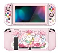 PlayVital ZealProtect Soft Protective Case for Nintendo Switch, Cover Protector for Switch with Tempered Glass Screen Protector & Thumb Grips & ABXY Direction Button Caps - Intern Cupid