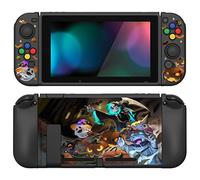 playvital ZealProtect Soft Protective Case for Nintendo Switch, Flexible Cover for Switch with Tempered Glass Screen Protector & Thumb Grip Caps & ABXY Direction Button Caps - Halloween Candy Night