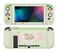 playvital ZealProtect Soft Protective Case for Nintendo Switch, Flexible Cover for Switch with Tempered Glass Screen Protector & Thumb Grip Caps & ABXY Direction Button Caps - Shabby Chic Rose
