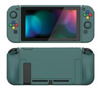playvital ZealProtect Soft Protective Case for Nintendo Switch, Flexible Cover Protector for Nintendo Switch with Glass Screen Protector & Thumb Grip Caps & ABXY Direction Button Caps - Hunter Green