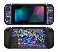 PlayVital ZealProtect Soft Protective Case for Nintendo Switch, Flexible Cover Protector for Switch with Screen Protector & Thumb Grip Caps & ABXY Direction Button Caps - Street Art