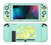 playvital ZealProtect Soft Protective Case for Nintendo Switch, Flexible Cover Protector for Switch with Tempered Glass Screen Protector & Thumb Grips & ABXY Direction Button Caps - Lemonade Kitty