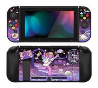playvital ZealProtect Soft Protective Case for Nintendo Switch, Flexible Cover Protector for Switch with Glass Screen Protector & Thumb Grips & ABXY Direction Button Caps - Dancing Notes