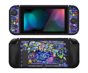 PlayVital ZealProtect Soft Protective Case for Nintendo Switch, Flexible Cover Protector for Switch with Screen Protector & Thumb Grip Caps & ABXY Direction Button Caps - Street Art