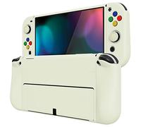 PlayVital ZealProtect Soft Protective Case for Nintendo Switch OLED, Case Cover Accessory for Nintendo Switch OLED with Sticks Caps & ABXY Direction Button Caps (Antique Yellow)