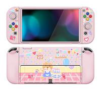 playvital ZealProtect Soft Protective Case for Nintendo Switch OLED, Flexible Protector Joycon Grip Cover for Nintendo Switch OLED with Thumb Grip Caps & ABXY Direction Button Caps - Birthday Party