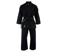 Playwell Adults Karate Premium Black Heavy Weight Proffesional Uniform - 14oz (4/170cm)