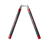 Playwell Competition Deluxe Foam Rubber Speed Training Nunchucks with Chain (Chucks) - 11" - Black/Red