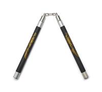 Playwell Competition Deluxe Foam Rubber Speed Training Nunchucks with Chain (Chucks) - 11" - Black/Silver