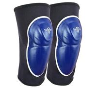 Playwell Deluxe Premium Quality MMA, Muay Thai Thick Padded - Sparring Knee Pads - Black/Blue (S/M)