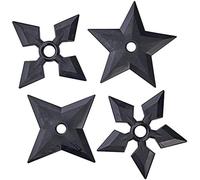 Playwell Martial Arts Black Polypropylene Solid Plastic Full Contact Ninja Stars - 4pc Set