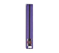 Playwell Martial Arts Cotton Coloured Belt With Black Stripe Grading Belt - (Karate, Judo Taekwondo) (Purple Belt with Black Stripe, 280cm)