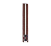 Playwell Martial Arts Cotton Coloured Belt With White Stripe Grading Belt - (Karate, Judo Taekwondo) (Brown Belt With White Stripe, 220cm)