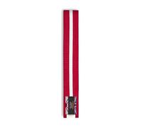 Playwell Martial Arts Cotton Coloured Belt With White Stripe Grading Belt - (Karate, Judo Taekwondo) (Red Belt With White Stripe, 220cm)