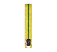 Playwell Martial Arts Cotton Striped Coloured Grading Belt - Yellow Belt With Green Stripe (220cm)