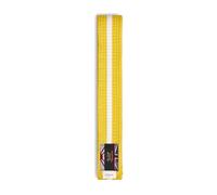 Playwell Martial Arts Cotton Striped Coloured Grading Belt - Yellow Belt With White Stripe (220cm)