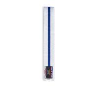 Playwell Martial Arts Cotton White Belt With Coloured Stripes Grading Belt - (Karate, Judo Taekwondo) (White Belt With Blue Stripe, 250cm)