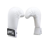 Playwell Martial Arts Karate Competition Vinyl Sparring Mitts, Gloves - White (Medium)