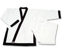 Playwell Tang Soo do Instructors Black Trim Heavyweight Uniform - 6/190CM