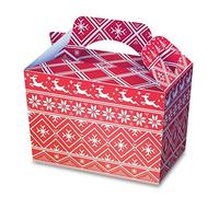 Playwrite 10 x Nordic Christmas Food Boxes Present Boxes DIY Party Favor Gift Boxes for Xmas Cupcake Sweets Kids Party Favor Bag