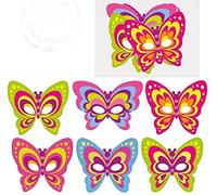 12 Card Butterfly Face Masks - Childrens Party Bag Fillers