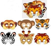 Playwrite 12 x Jungle Animals Card Masks