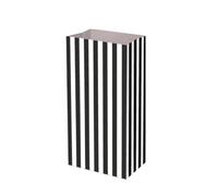 Playwrite 12 x Large Candy Stripe Party Bags Treat Bags Red Black Blue Or Pink25x13x8cm (Black)