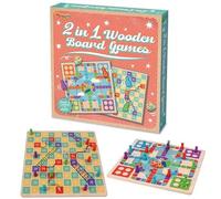 Playwrite 2 in 1 Wooden kids Games | Snakes and Ladders/Ludo Board Game, Travel Games for Kids