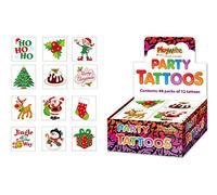 PlayWrite Temporary Tattoos – Christmas Children's – 48 pcs (4 packs of 12)