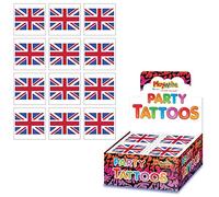 Playwrite 48 x Union Jack Tattoos, King Charles Coronation Decorations Celebration Temporary Tattoos for Kids
