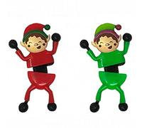 Playwrite 6 x Christmas Elf Window Crawlers with Sticky Feet for Kids' Christmas Party Favours, Loot or Prize Bag, and Stocking Fillers