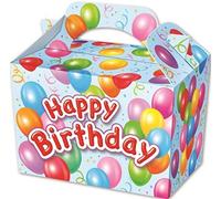 Playwrite Happy Birthday Food Party Boxes in Blue x 10