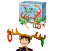 Playwrite Inflatable Antler Hat Rudolf Reindeer Ring Toss Christmas Party Game