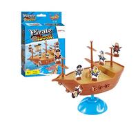 Playwrite Pirate Ship Balancing Family Game - Fun Tabletop Skill Challenge with Pirate Characters - Great Gift for Kids Ages 3+