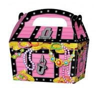 Playwrite Pirate Treasure Treat Box (Pack Of 10) Pink/black/gold (One Size)