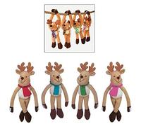 Playwrite- Plush Hanging Reindeer 28cm (Pack of 4)
