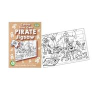 Playwrite Re:Play PACK OF 12 100% Plastic-Free Eco Friendly Colour Your Own Pirate Jigsaw | Pirate Colouring Party Activity Toy Jigsaw Puzzle for Kids