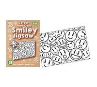 Playwrite Re:Play PACK OF 12 100% Plastic-Free Eco Friendly Colour Your Own Smiley Jigsaw | Smiley Colouring Party Activity Toy Jigsaw Puzzle for Kids