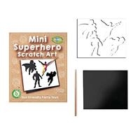 Playwrite Re:Play PACK OF 12 100% Plastic-Free Eco Friendly Mini Superhero Scratch Art | Super Hero Themed Party Game Activity Toy Arts and Crafts for Kids