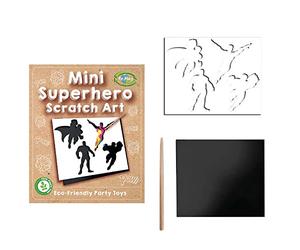 Playwrite Re:Play PACK OF 12 100% Plastic-Free Eco Friendly Mini Superhero Scratch Art | Super Hero Themed Party Game Activity Toy Arts and Crafts for Kids