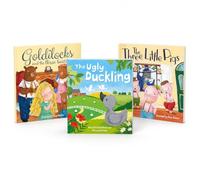 Playwrite Set of 3 Children's Classic Story Books - Goldilocks and the Three Bears, The Ugly Duckling & The Three Little Pigs, 28 Page Illustrated Bedtime Fairytale Books for Kids, 25 x 25cm