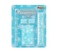Playwrite Snowflake Christmas Stationery Set (Pack of 5) (One Size) (Blue/White)