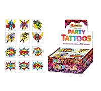 Playwrite Superhero Tattoos Party Bag Fillers, 36 supplied