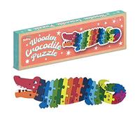 Playwrite Wooden Jigsaw Crocodile Puzzle for Toddlers Kids 3 4 year old - 26 Piece Alphabet Puzzle Early Learning Educational Wooden Toys Gifts for Children