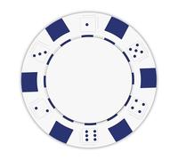 Playzaic 11.5-gram Striped Dice Poker Chips (50-Pack) Clay Composite Set - Bulk Blank Casino Chips - No Denominations for Texas Holdem, Blackjack - Betting Game Accessories (White)